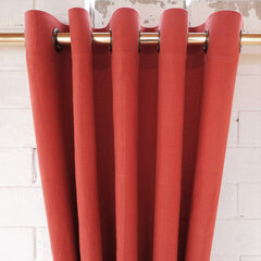 Linane punane kardin, rõngastega, 140x200 cm hind ja info | Kardinad | kaup24.ee
