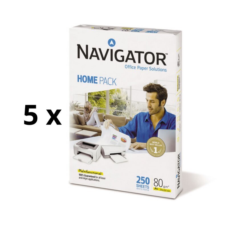 Paper Navigator Universal, A5, 80 g/m2, 500 lehte, 5 pakendit hind ja info | Vihikud, märkmikud ja paberikaubad | kaup24.ee