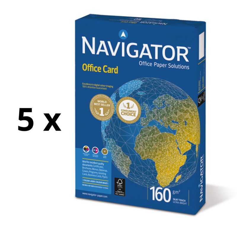Paper Navigator Universal, A3, 80 g/m2, 500 lehte, 5 pakendit цена и информация | Vihikud, märkmikud ja paberikaubad | kaup24.ee