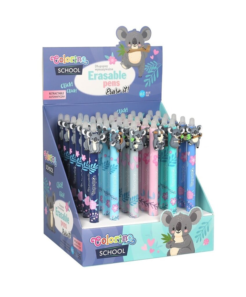 Automaatne pastapliiats Colorino koala 0,5 mm, sinine sp. Pakis 36 tk. цена и информация | Kirjutusvahendid | kaup24.ee