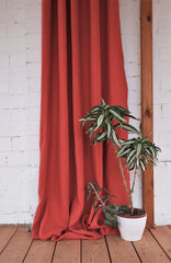Linane punane kardin, rõngastega, 140x270 cm hind ja info | Kardinad | kaup24.ee