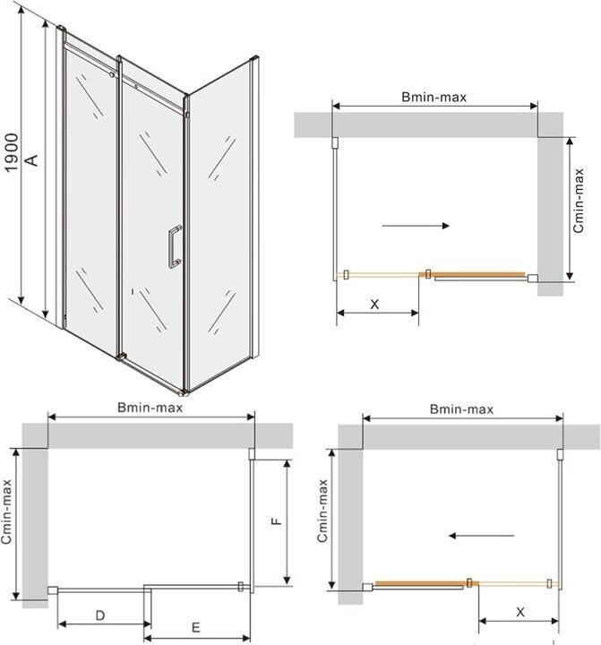 Dušikabiin Mexen Omega koos aluse ja sifooniga, Chrome+White/Chrome, 100x70,80,90,100 cm hind ja info | Dušikabiinid | kaup24.ee