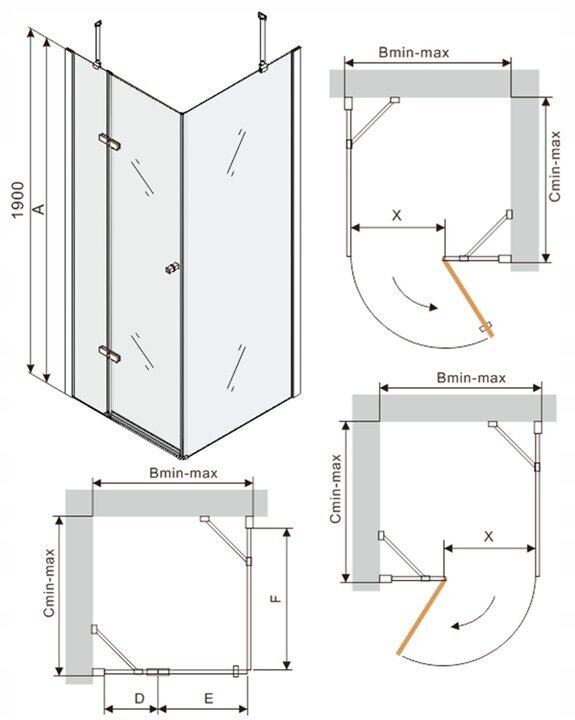 Dušikabiin Mexen Roma koss aluse ja sifooniga, Black+White/Black, 70x70,80,90,100,110,120 cm hind ja info | Dušikabiinid | kaup24.ee