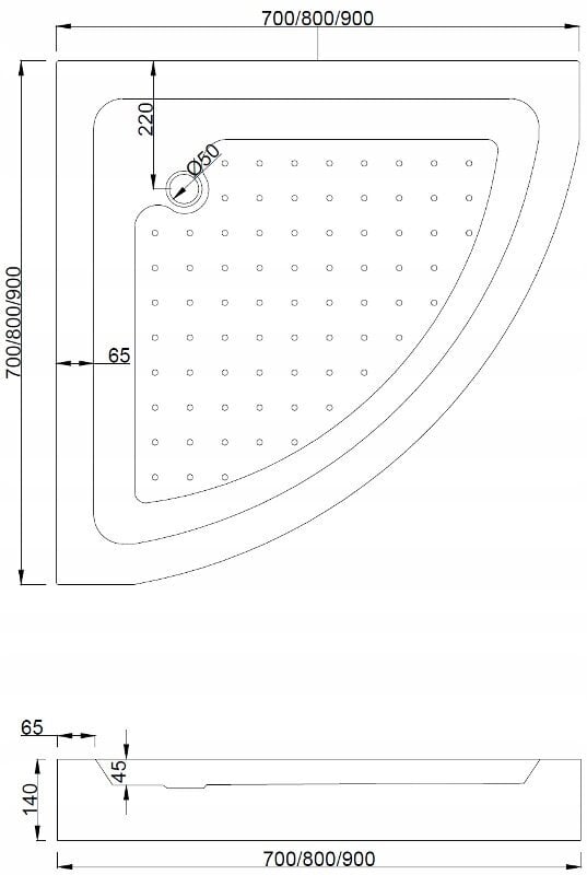 Poolringikujuline dušikabiin Mexen Rio koos aluse ja sifooniga, 70x70,80x80,90x90cm, must hind ja info | Dušikabiinid | kaup24.ee