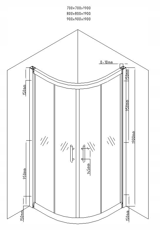 Poolringikujuline dušikabiin Mexen Rio F koos aluse ja sifooniga, 70x70,80x80,90x90cm, läbipaistev+must/kroom цена и информация | Dušikabiinid | kaup24.ee