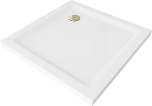 Kandiline dušialus Mexen Flat Slim sifooniga, White+Gold, 70x70, 80x80, 90x90, 100x100 cm hind ja info | Dušialused | kaup24.ee
