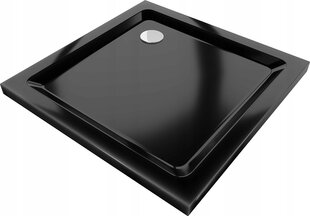 Kandiline dušialus Mexen Flat Slim koos sifooniga, Black+Chrome, 80x80, 90x90 cm цена и информация | Стойки для душа | kaup24.ee