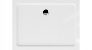 Ristkülikukujuline dušialus Mexen Flat Slim sifooniga, White+Chrome, 110x70,80,90,100 cm цена и информация | Полочки для душа | kaup24.ee