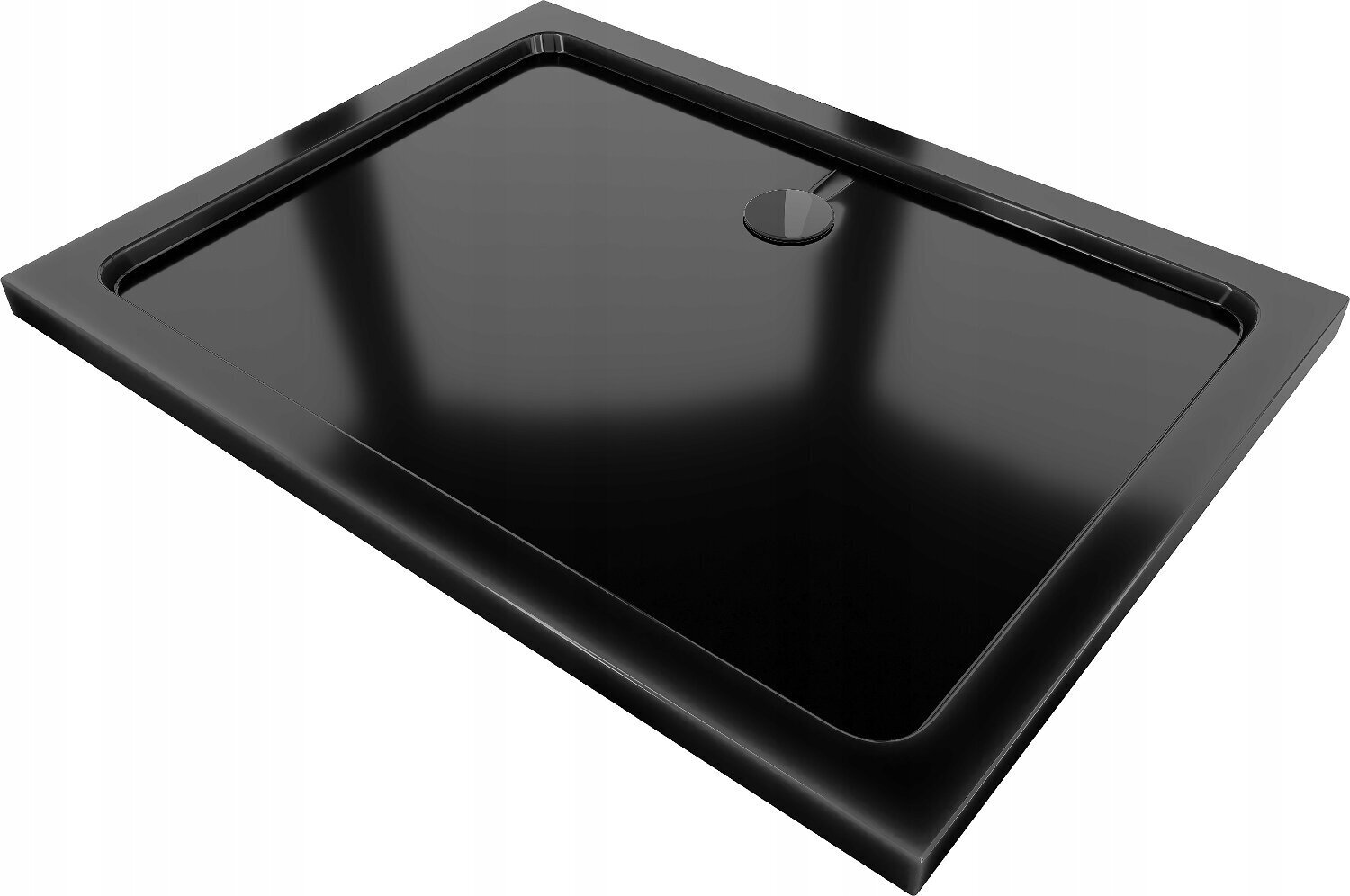 Ristkülikukujuline dušialus Mexen Flat Slim sifooniga, Black, 100x70,80,90 cm цена и информация | Dušialused | kaup24.ee