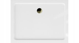 Ristkülikukujuline dušialus Mexen Flat Slim sifooniga, White+Gold, 110x70,80,90,100 cm цена и информация | Полочки для душа | kaup24.ee