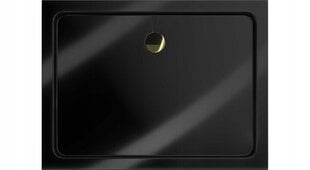 Ristkülikukujuline dušialus Mexen Flat Slim sifooniga, Black+Gold, 120x70,80,90,100 cm hind ja info | Dušialused | kaup24.ee