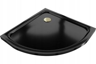 Poolringikujuline dušialus Mexen Flat Slim sifooniga, Black+Gold, 70x70,80x80,90x90,100x100 cm цена и информация | Полочки для душа | kaup24.ee