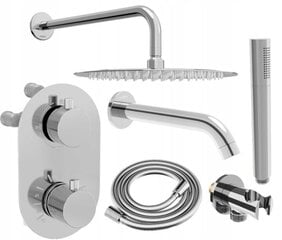 Peidetud duši- ja vannikomplekt termostaadiga Mexen Kai 7in1, 25 cm, Chrome hind ja info | Komplektid ja dušipaneelid | kaup24.ee