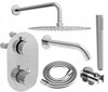 Peidetud duši- ja vannikomplekt termostaadiga Mexen Kai 7in1, 25 cm, Chrome цена и информация | Komplektid ja dušipaneelid | kaup24.ee
