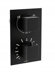 Peidetud dušikomplekt termostaadiga Mexen Cube 6in1, 30x30 cm, Black цена и информация | Душевые комплекты и панели | kaup24.ee