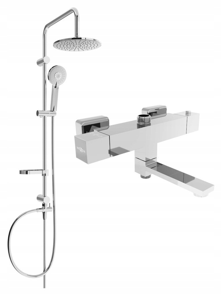 Termostaatsegistiga vanni-dušisüsteem Mexen Carl Cube 2, Chrome цена и информация | Komplektid ja dušipaneelid | kaup24.ee