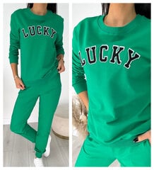 Хлопковый комплект для отдыха Lucky, зеленый цена и информация | Спортивная одежда для женщин | kaup24.ee