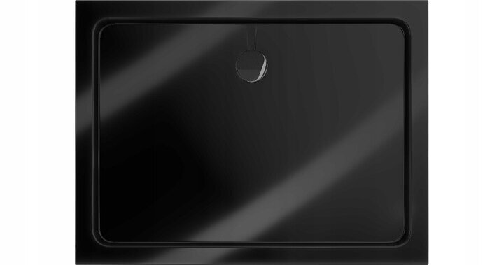 Dušialus ristkülikukujuline Mexen Flat Slim koos sifooniga, Black, 90 x 70, 80 cm цена и информация | Dušialused | kaup24.ee