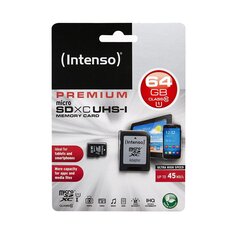 Intenso micro SD 64 ГБ CL10 цена и информация | Карты памяти для телефонов | kaup24.ee