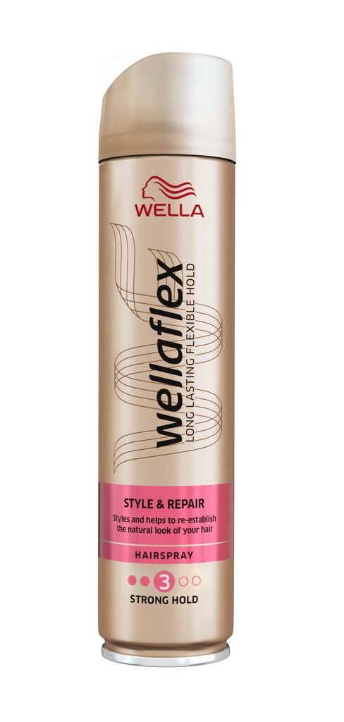 Stiliseeriv ja taastav juukselakk Wellaflex Style&Repair Strong Hold 250 ml hind ja info | Viimistlusvahendid juustele | kaup24.ee