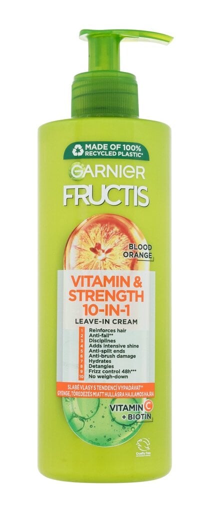 Sissejäetav juuksemask Garnier Fructis Vitamin & Strength Strengthening 10in1, 400 ml hind ja info | Maskid, õlid, seerumid | kaup24.ee