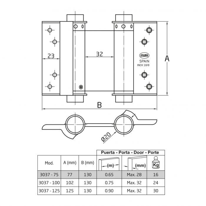 Hing 3037, 100*126mm, universaal, messing hind ja info | Ukse hinged, tarvikud | kaup24.ee