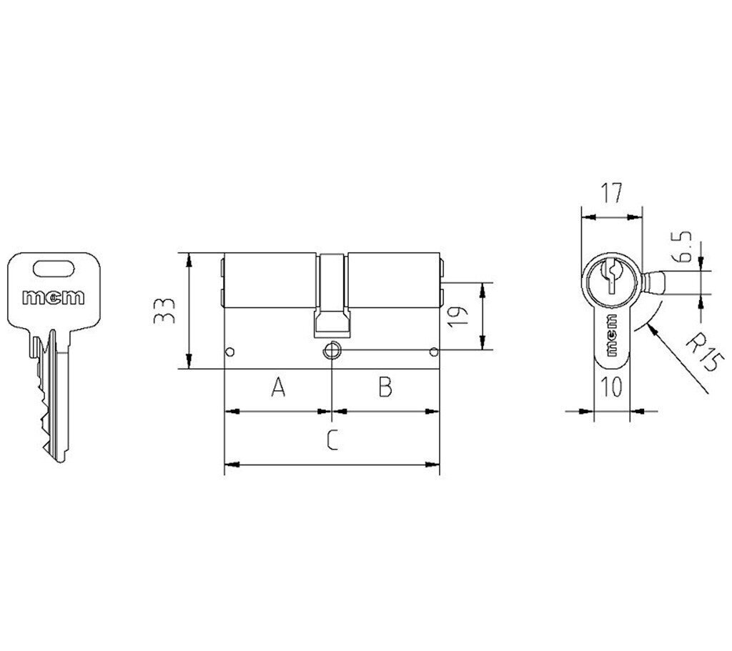 Silinder E, 50+55=105mm, messing hind ja info | Lukud | kaup24.ee