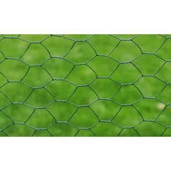 vidaXL kanade traataed tsingutud PVC kattega 25 x 1 m, roheline цена и информация | Заборы и принадлежности к ним | kaup24.ee