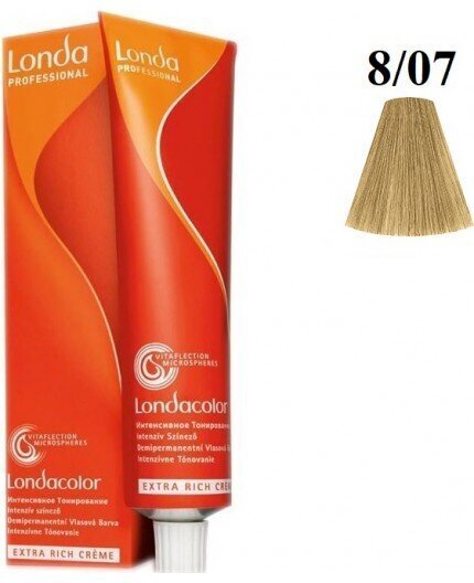 Juuksevärv Londa Professional Demi-Permanent Colour Extra Coverage 8/07 Blond, 60 ml цена и информация | Juuksevärvid | kaup24.ee