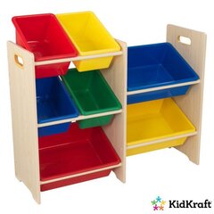 KidKraft 7-osaline riiul hoiukastidega цена и информация | Полки для книг и игрушек | kaup24.ee