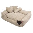 Amibelle кроватка с подушкой для домашних животных, светло-серая 64 x 87 x 14 см
