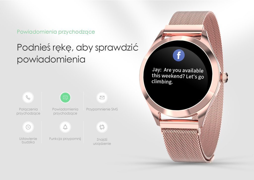G. Rossi SW017 Rose Gold/White hind ja info | Nutikellad (smartwatch) | kaup24.ee