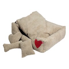 Amibelle кроватка с красным сердечком для домашних животных, светло-серая 64 x 87 x 14 см цена и информация | Лежаки, домики | kaup24.ee