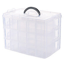 Пластиковый ящик для хранения с ручкой для переноски, 3 x 10 отсеков цена и информация | Ящики для вещей | kaup24.ee