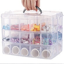 Пластиковый ящик для хранения с ручкой для переноски, 3 x 10 отсеков цена и информация | Ящики для вещей | kaup24.ee