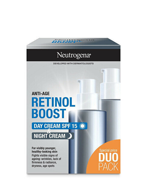 Kosmeetikakomplekt Neutrogena Retinol Boost: päevakreem SPF 15 50 ml + öökreem koos retinooliga 50 ml hind ja info | Näokreemid | kaup24.ee