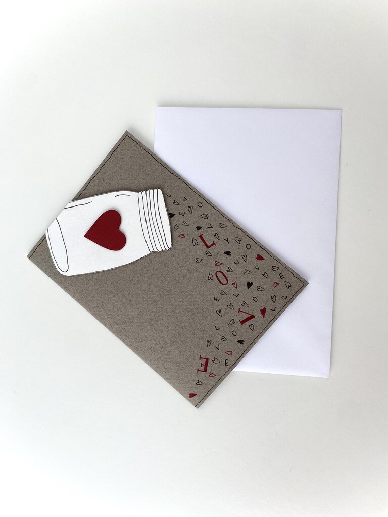 Käsitsi valmistatud sõbrapäeva kaart Jar of Love (1 tk) цена и информация | Ümbrikud, postkaardid | kaup24.ee