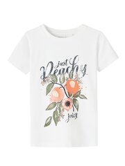 Детская футболка Name It, белый цена и информация | Рубашки для девочек | kaup24.ee