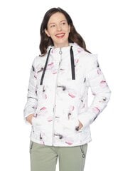 Luhta женская куртка 100g Heinasaari 33400-3*980, белый/розовый 6438535635567 цена и информация | Женские куртки | kaup24.ee