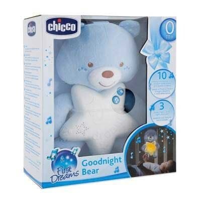 Helendav mängukaru Chicco Goodnight Bear First Dreams, sinine цена и информация | Imikute mänguasjad | kaup24.ee