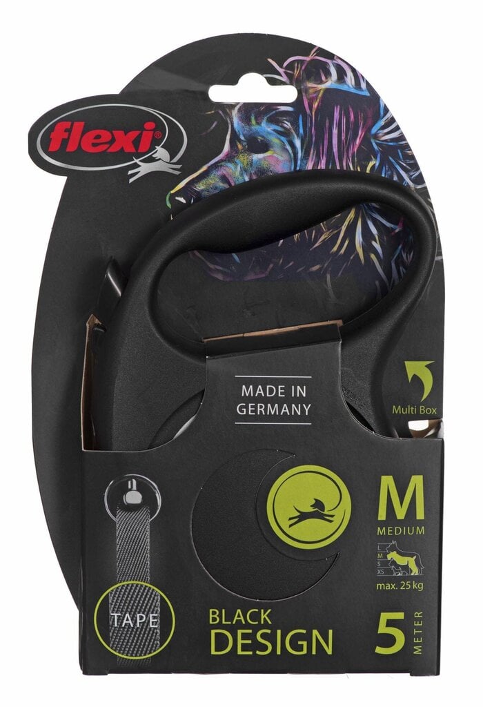Flexi automaatne rihm New Comfort Cord M, must, 5 m hind ja info | Koerte jalutusrihmad | kaup24.ee