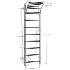 Лестница настенная с перекладиной BenchK 711W цена и информация | Шведские стенки | kaup24.ee