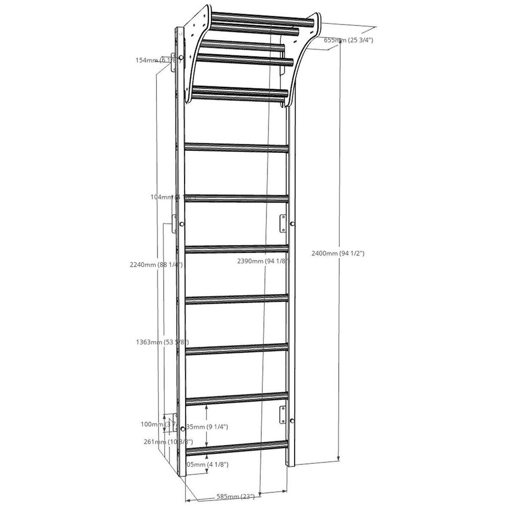 Seinaredel koos latiga BenchK 711W hind ja info | Varbseinad | kaup24.ee