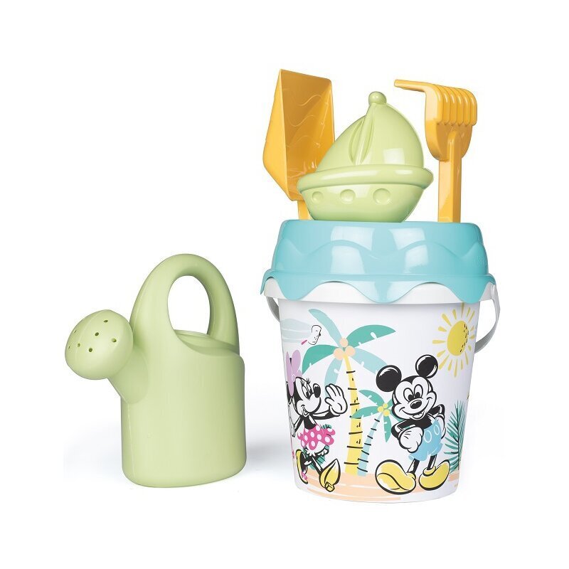 Kastekannuga liivamänguasjade komplekt Smoby Green Mickey And Minnie hind ja info | Mänguasjad (vesi, rand ja liiv) | kaup24.ee