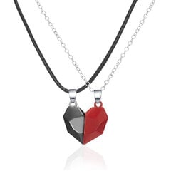 Черно-красное ожерелье из двух частей в форме сердца с магнитной застежкой цена и информация | Украшение на шею | kaup24.ee