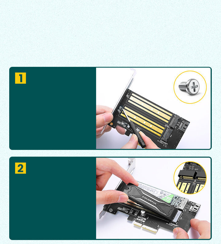 Ugreen PCIe 3.0 x4 to SSD M.2 M-Key / M.2 B-Key CM302 hind ja info | Regulaatorid | kaup24.ee