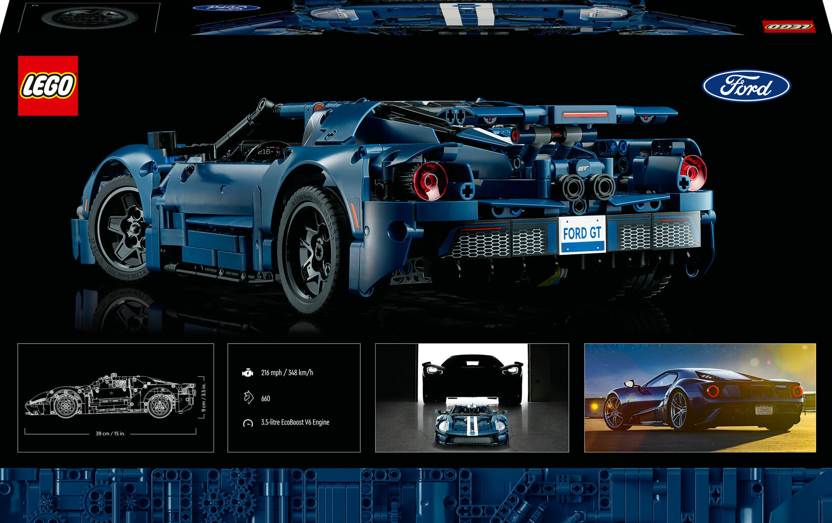 42154 LEGO® Technic 2022 Ford GT цена и информация | Klotsid ja konstruktorid | kaup24.ee