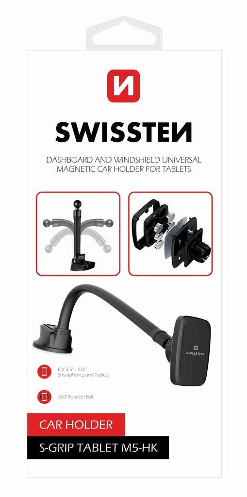 Swissten S-Grip M5-HK Universal Car Panel Holder With Magnet For Tablets / Phones / GPS Black hind ja info | Mobiiltelefonide hoidjad | kaup24.ee