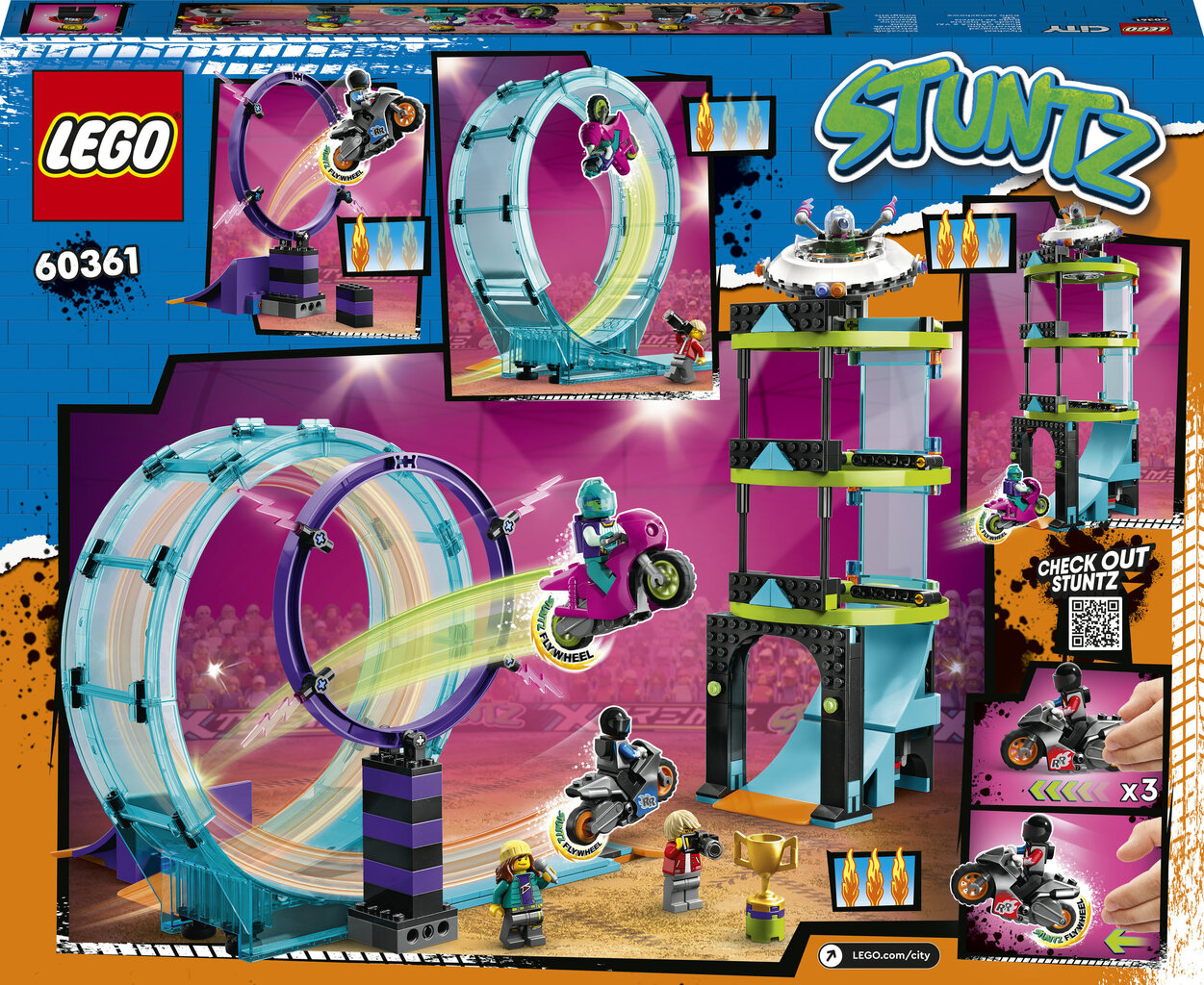 60361 LEGO® City Ülim mootorratta trikiväljakutse цена и информация | Klotsid ja konstruktorid | kaup24.ee