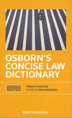 Osborn's Concise Law Dictionary 12th edition цена и информация | Книги по экономике | kaup24.ee